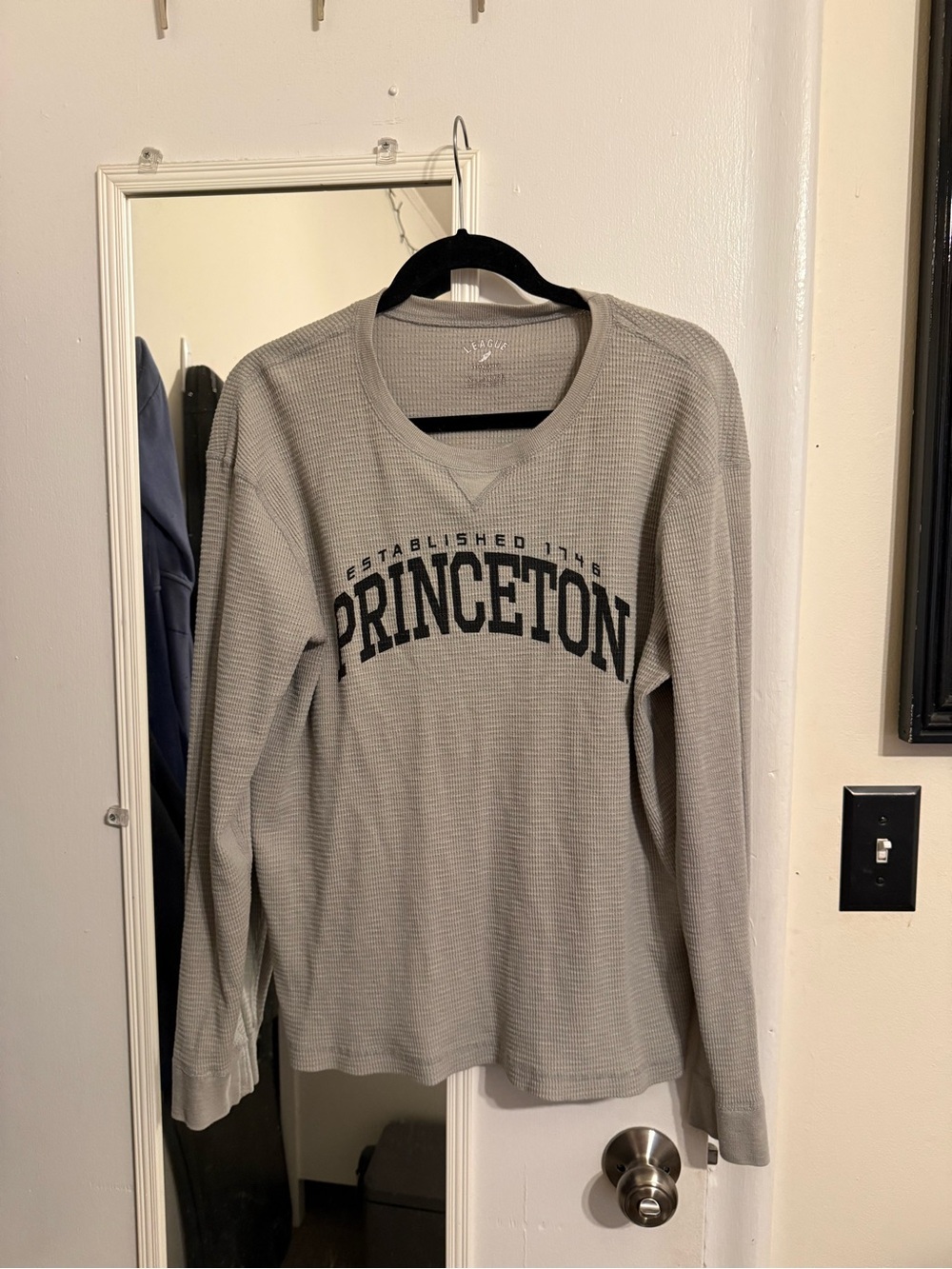 League Taupe Waffle Knit Crewneck Sweatshirt